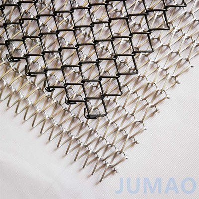 Diamond Mesh Metal Perde Oda Bölücü Jumao Sprial Dekoratif Metal Perdeler