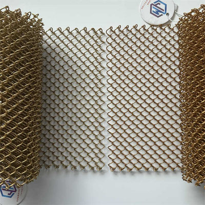 Uzun Sürekli Parlak Yeşil Metal Mesh Perdeler Galvanize Finish Tipi
