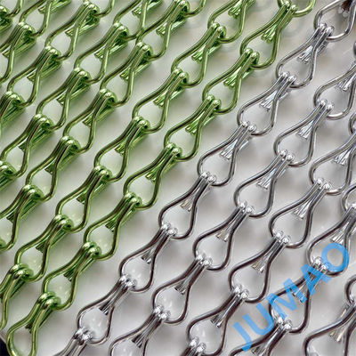 Restoran Tasarımı Anodizasyonlu Metal Zincir Bağlantı Perdeler 9x16mm